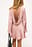 Crinkle Satin Waterfall Back Mini Dress