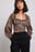 Blouse courte imprimée à manches longues