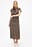 Draped Neckline Short Sleeve Midi Dress