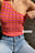 One Shoulder Wavy Stripe Knitted Top