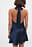 Hammered Satin Tie Back Mini Dress