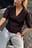 Knitted Puff Sleeve Wool Blend Cardigan