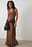 Strick-Maxikleid mit Rüschen und Rundhalsausschnitt