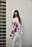 langärmeliges Plissee-Maxikleid