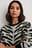 Gebreide geborstelde trui met zebraprint
