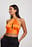 Top de satén drapeado con cuello halter
