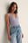 Top acanalado con escote halter