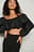 Bare skuldre bluse med ballongermer