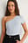 One-shoulder top met korte mouwen