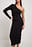 Geripptes Midikleid mit einem Ärmel