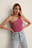 One-shoulder geribde top van biologisch katoen