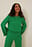 Pleated Trumpet Sleeve Blouse