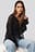 Puffy Sleeve Draped Chiffon Blouse