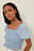Haut court à smocks recyclé