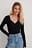 Recycled ribbstickad topp med knappdetalj