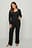 Gerecycleerde geribde broek met splitdetail