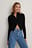 Ribbed High Neck Zipped Knitted Sweater