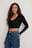 V-Neck Crop Rib Top