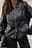 Wide Collar Pu Jacket