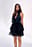 Minikleid mit Rüschen und Rosendetail