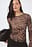 tailliertes Mesh-Top mit rundem Halsausschnitt