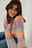 Round Neck Knitted Faded Stripe Sweater