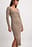 Midikleid Kleid mit Schlitz und U-Ausschnitt