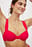 Shiny Wide Strap Draped Bikini Bra