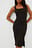 Square Neckline Slit Dress