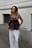 Strap Open Back Peplum Top