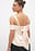 Satinoffshouldertop med binding i ryggen