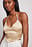 V-Neck Strap Detail Satin Top