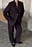 Straight Mid Waist Twill Suit Pants