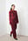 weich fallende Chenille-Hose mit weitem Bein und niedriger Taille