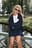 Wool Blend Folded Hem Mini Skirt