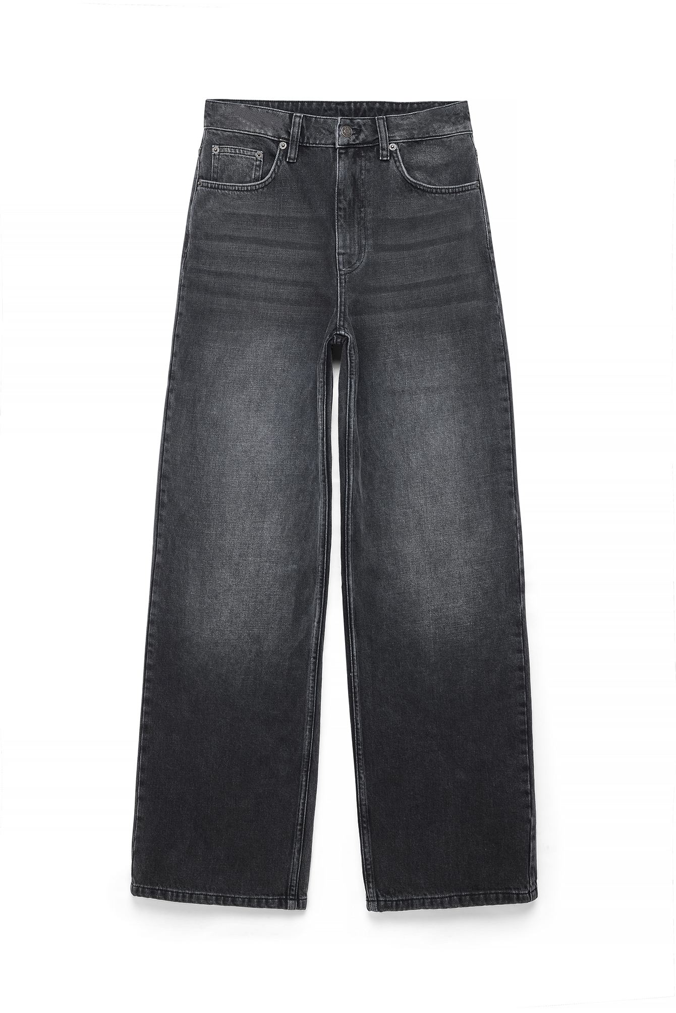 Dark Grey Alley High Waist Wide Jeans