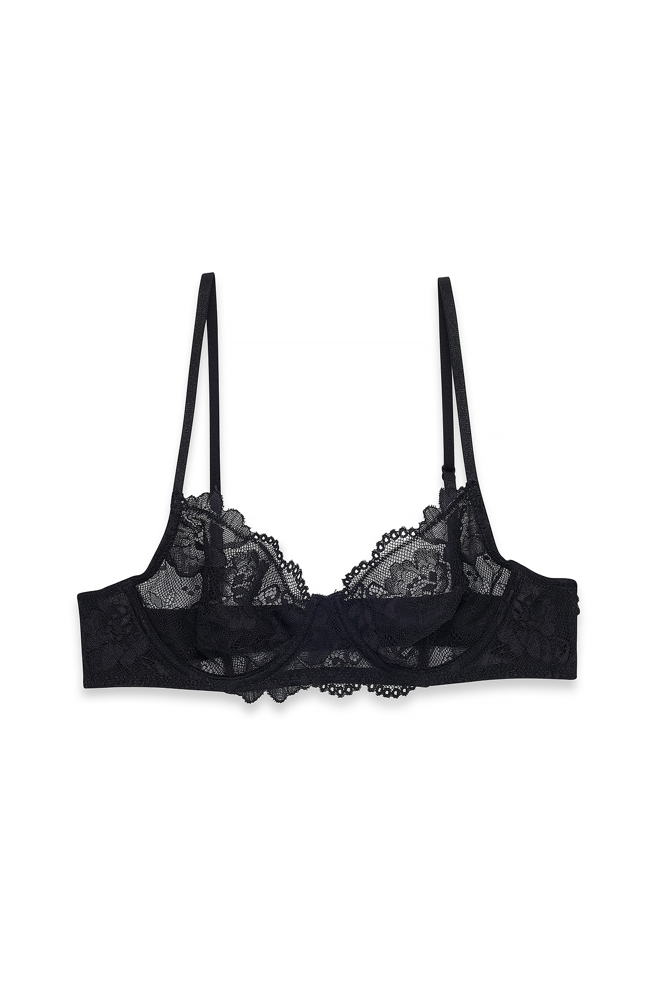 Black Balconette Lace Bra