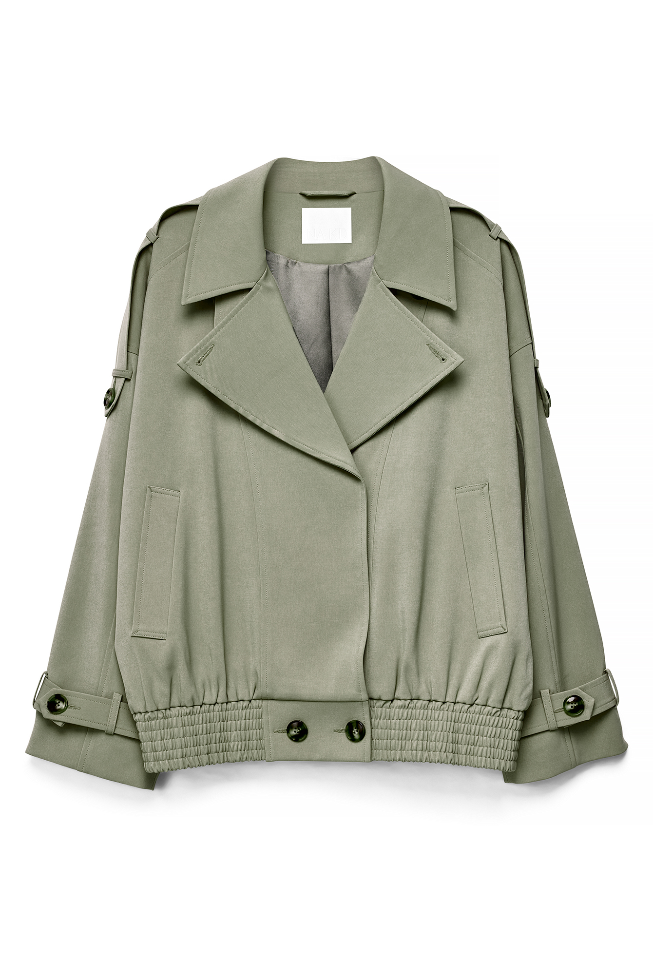Kakhi green Bomber Trenchcoat