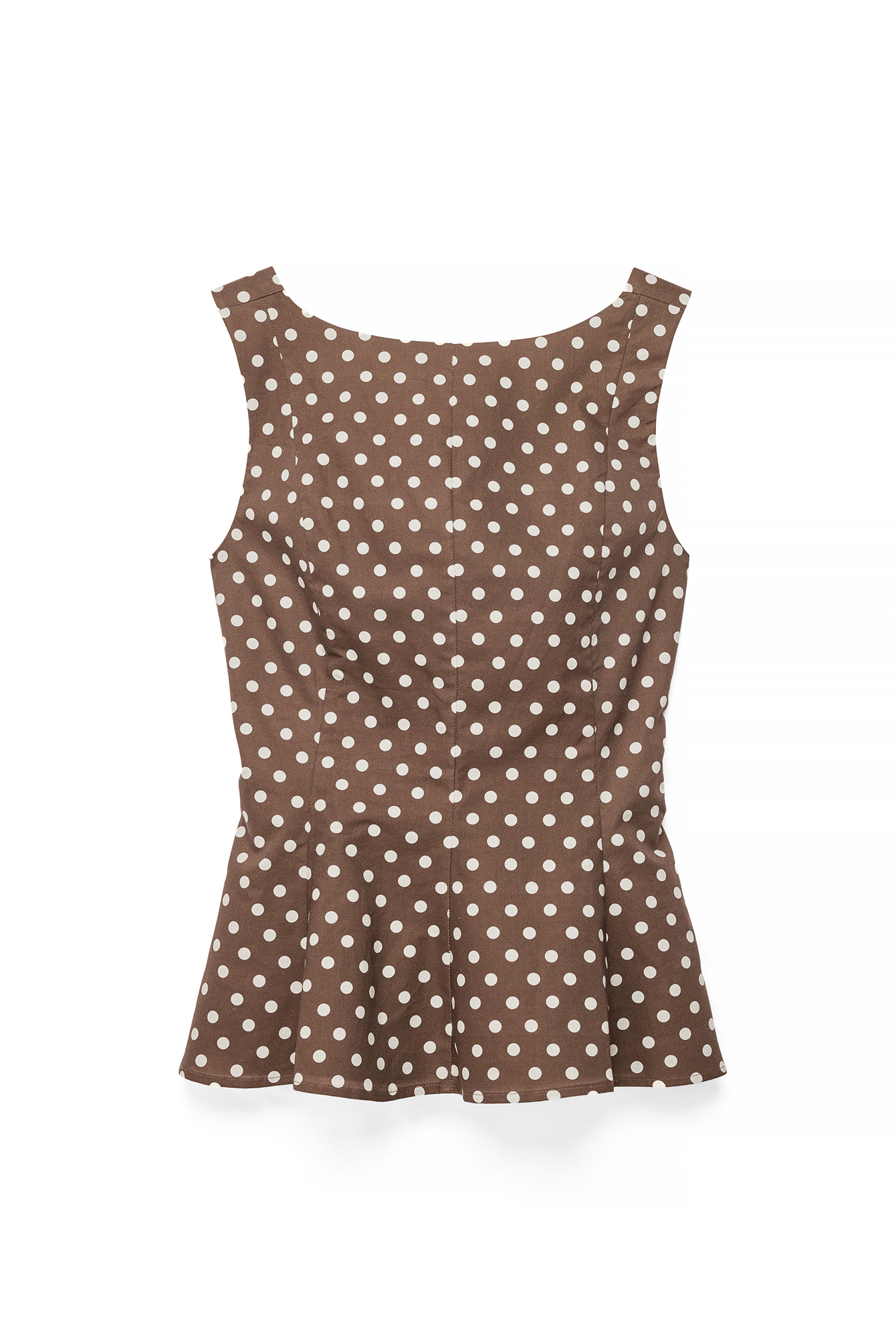 Dot Print Cotton Open Back Top