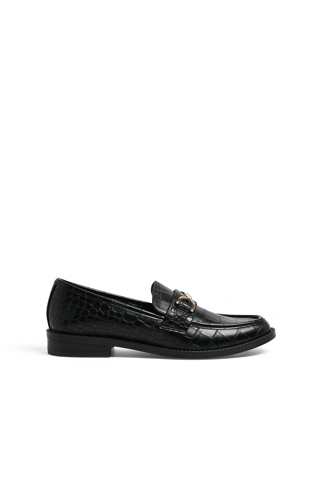 Black Croc Loafers