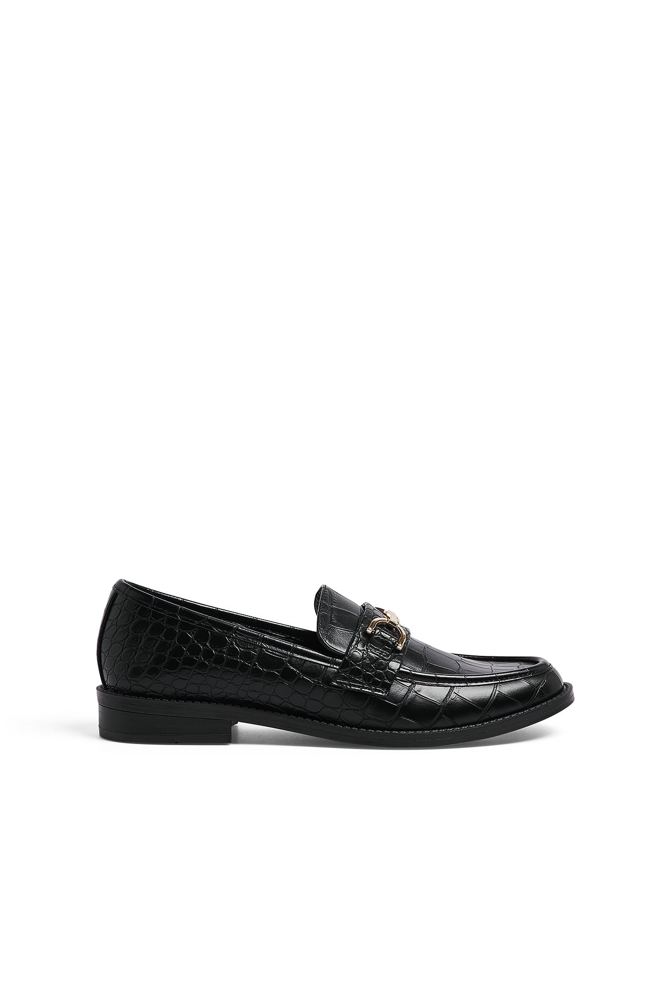 Black Croc Loafers