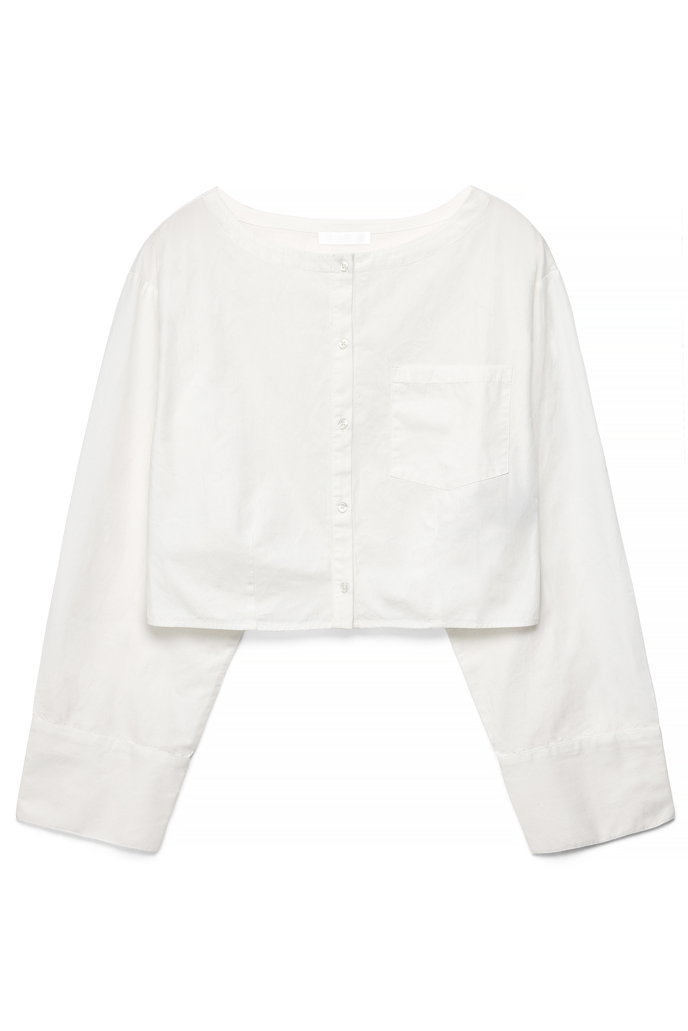 White Cropped Cotton Shirt