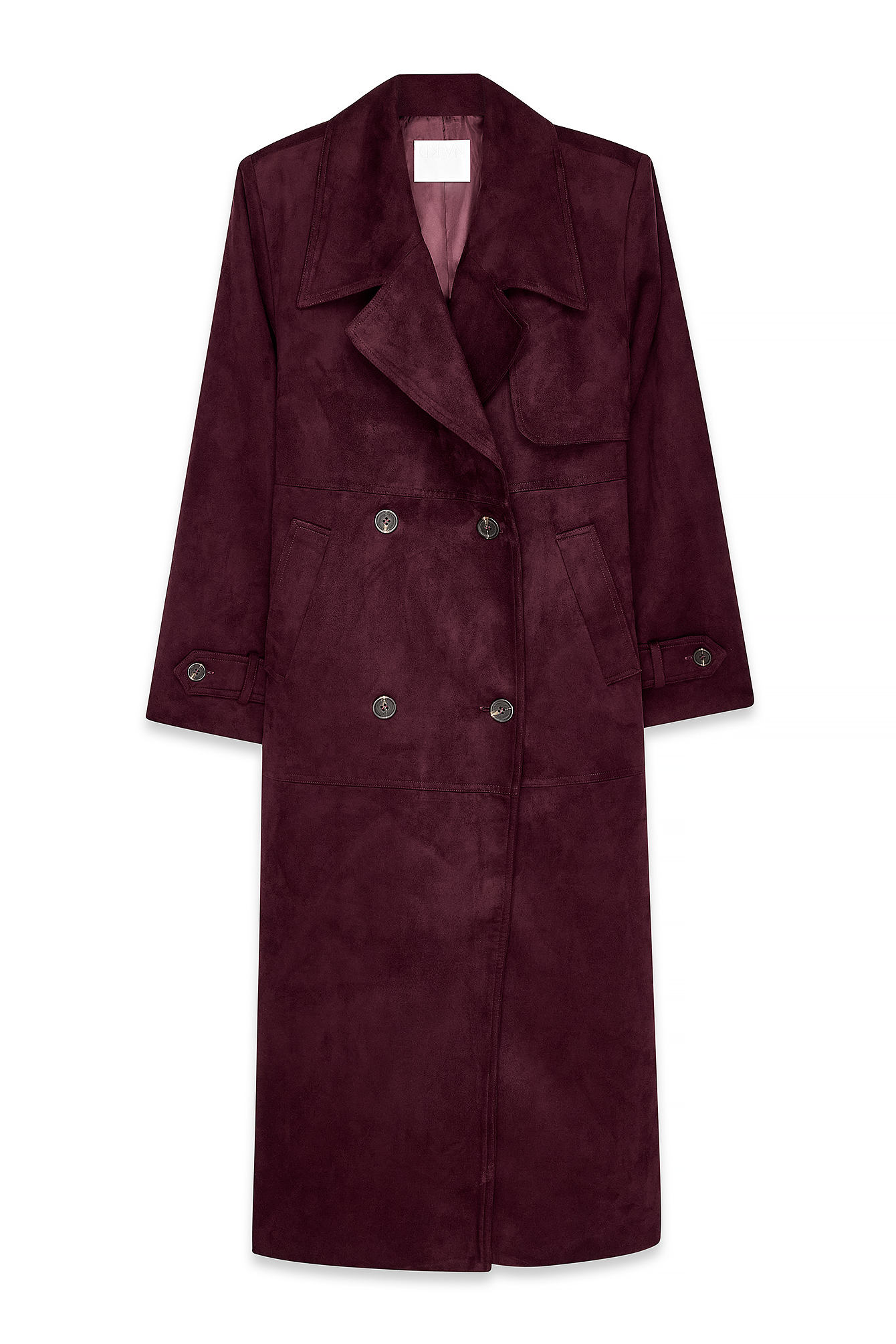 Burgundy Faux Suede Trenchcoat
