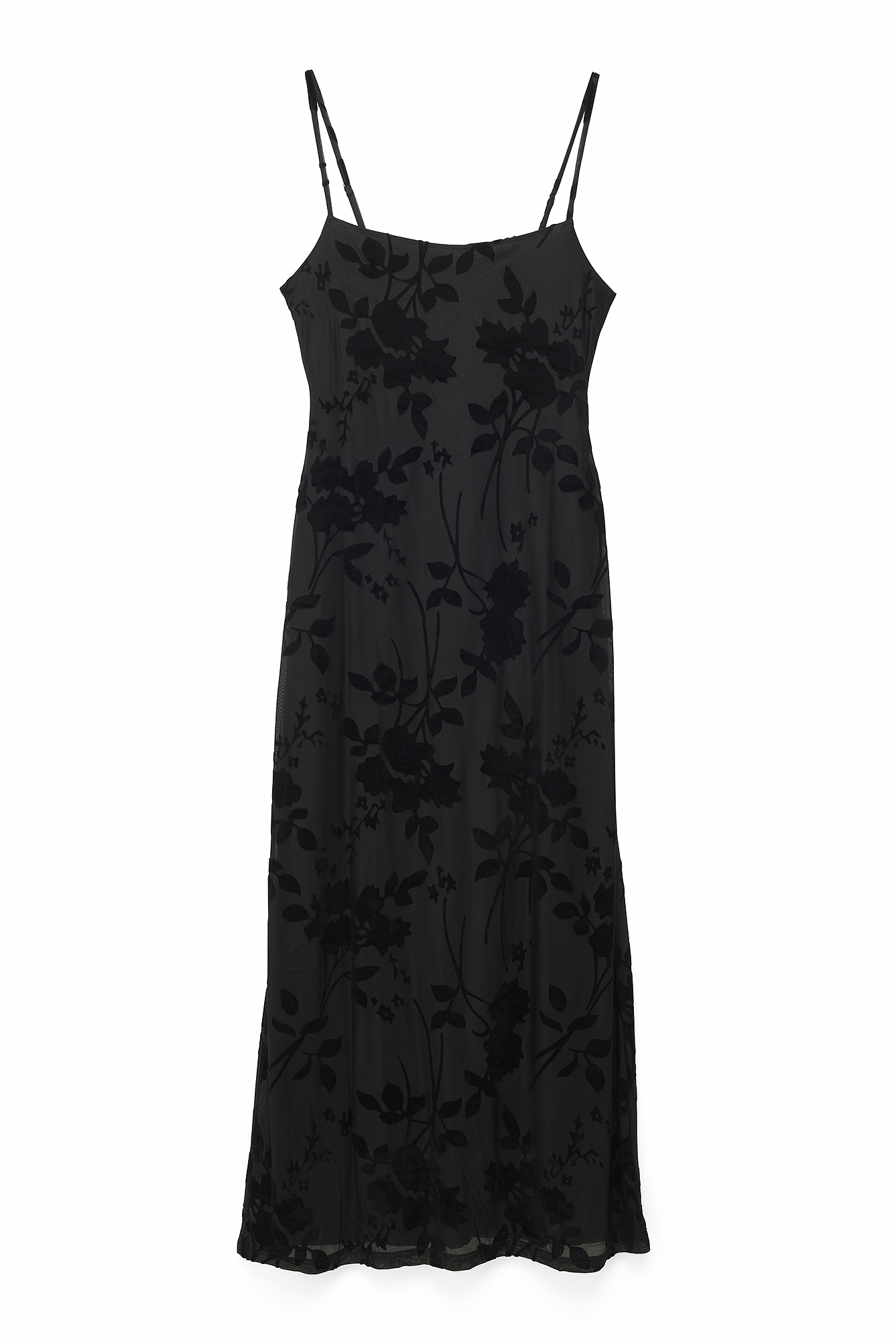 Black Floral Print Maxi Dress