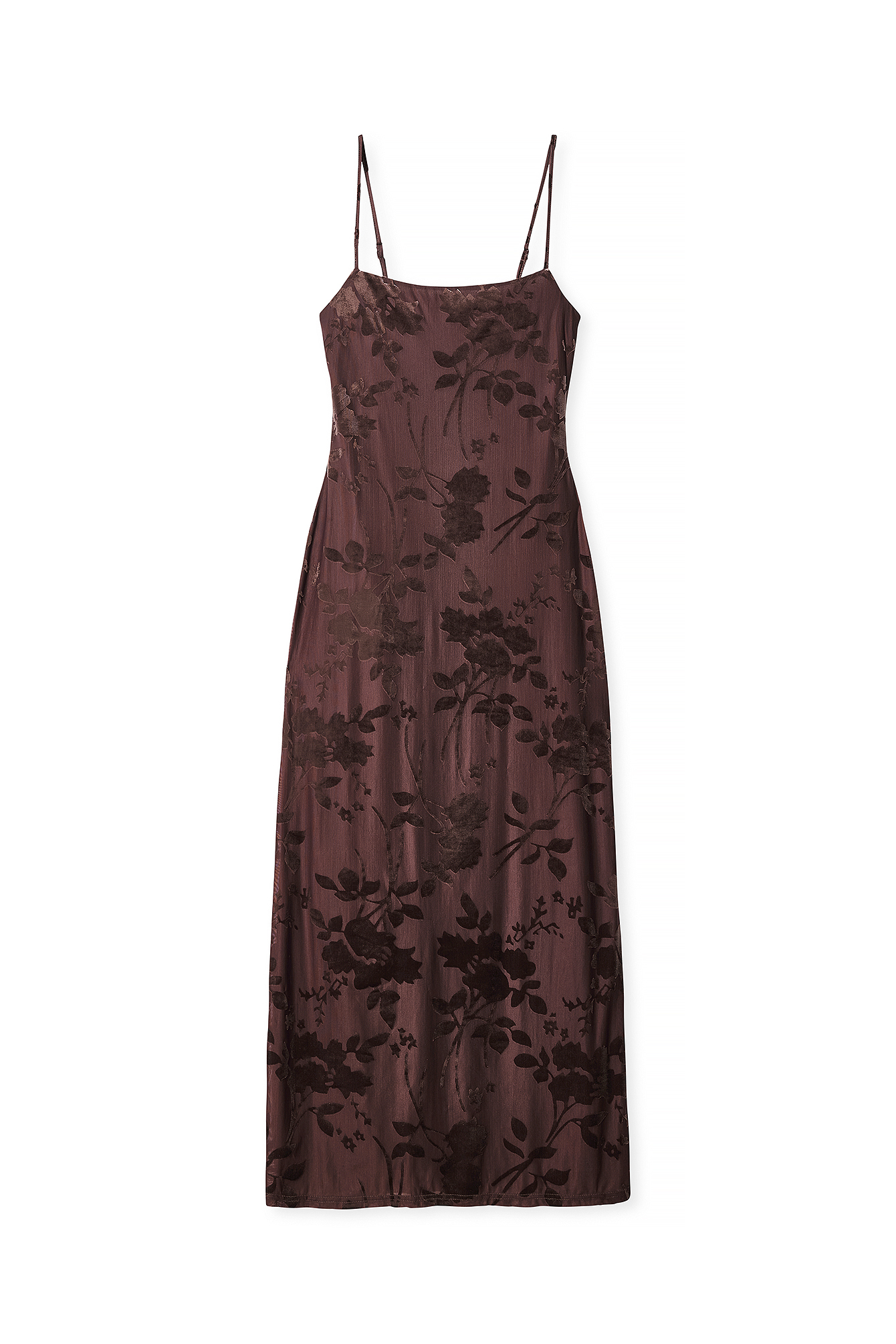 Brown Floral Print Maxi Dress