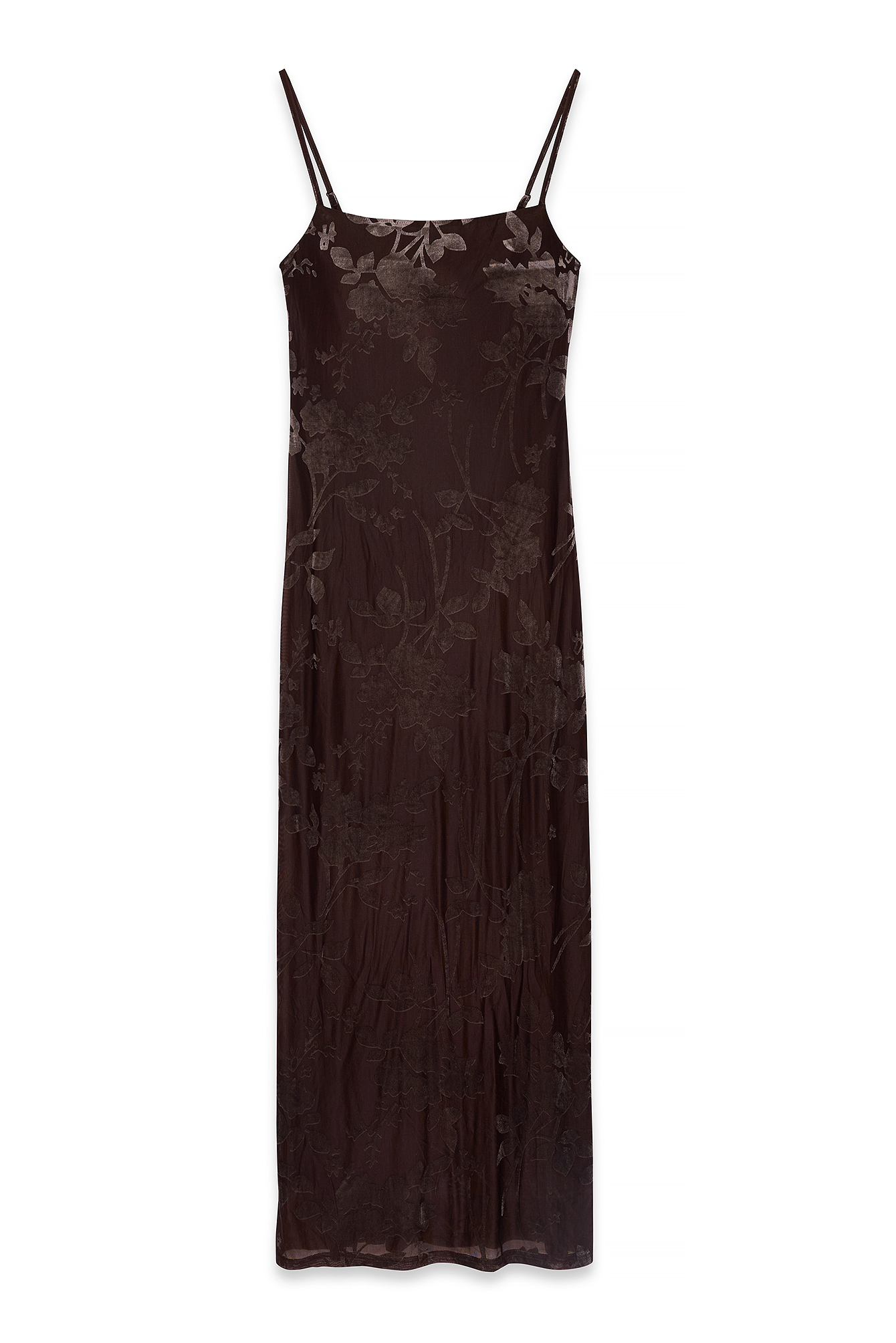 Dark Brown Floral Print Maxi Dress