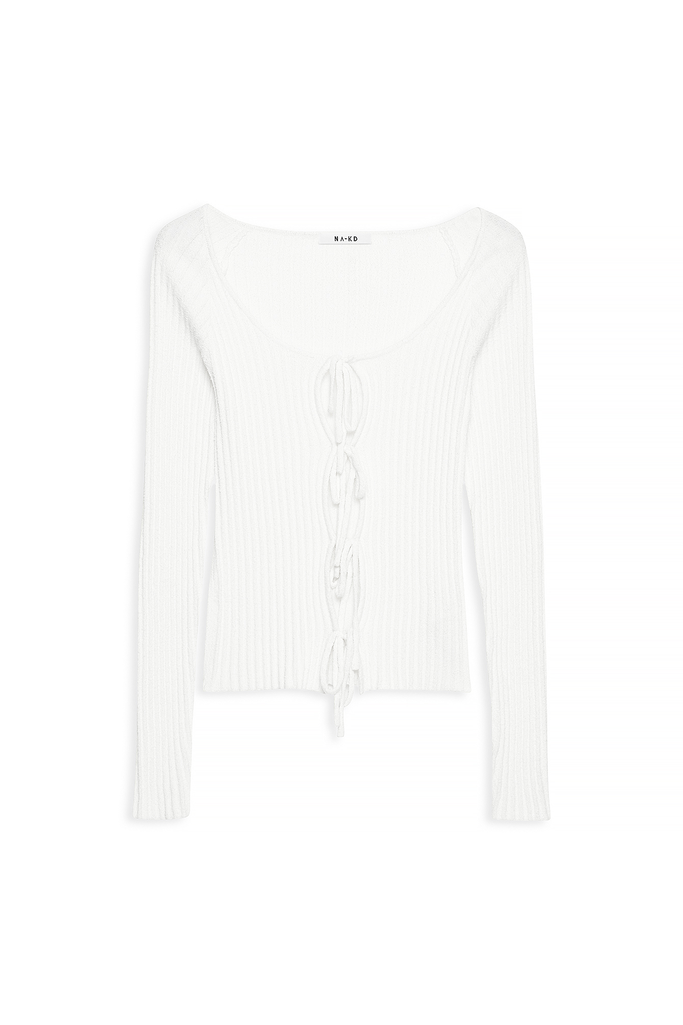 Offwhite Knitted Tie Detail Cardigan