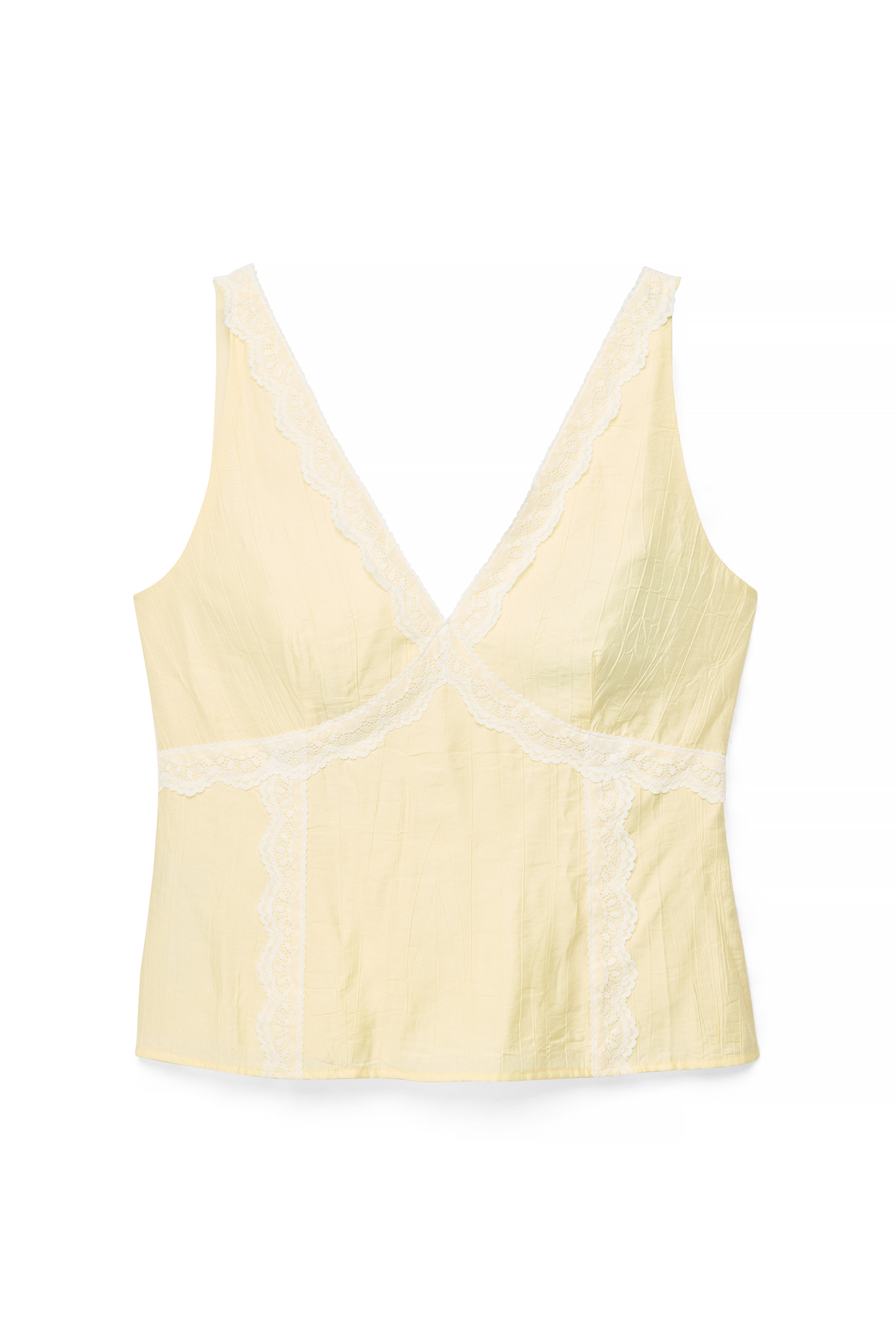 Light Yellow Lace Detail Singlet