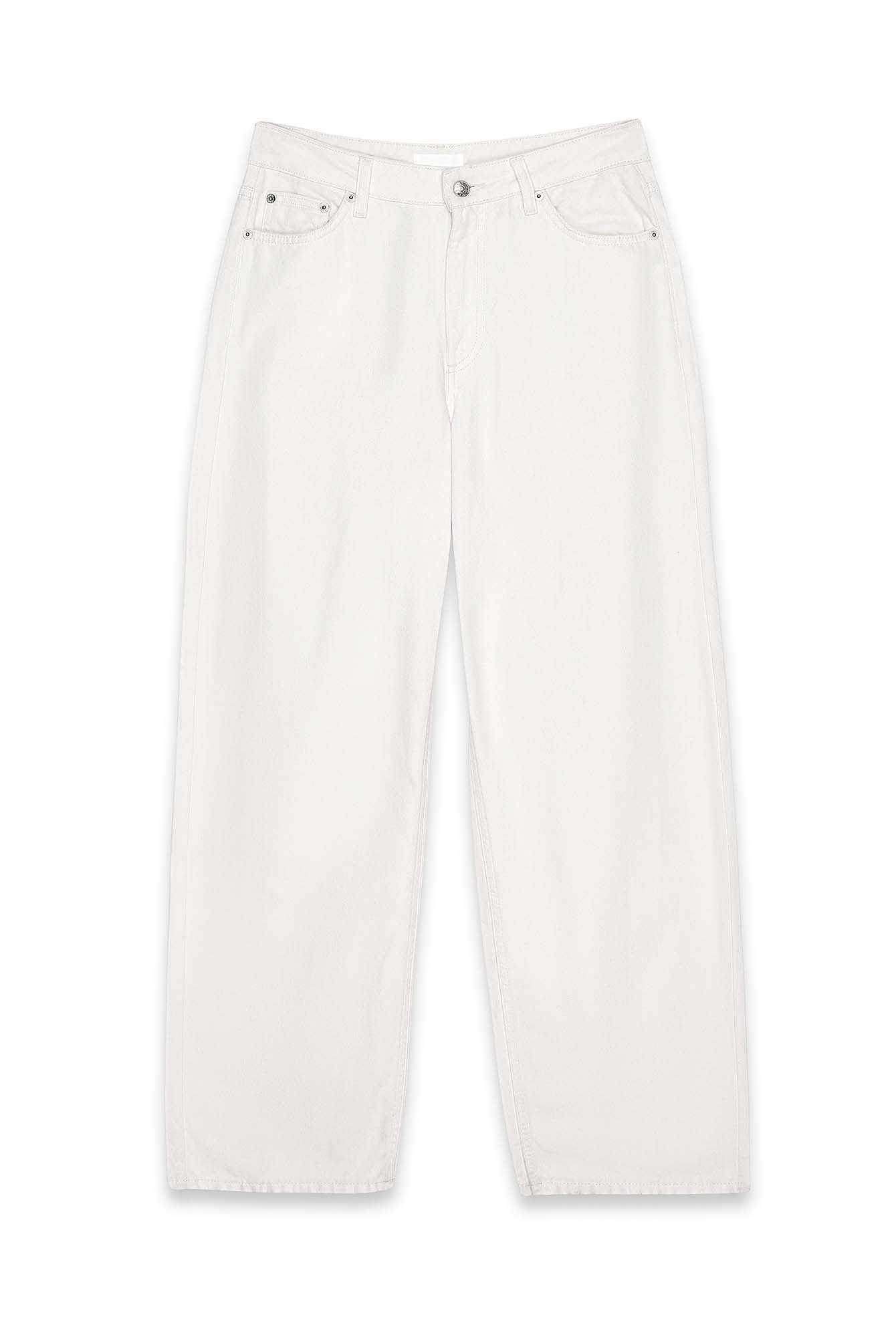 White Loose Low Waist Long Jeans