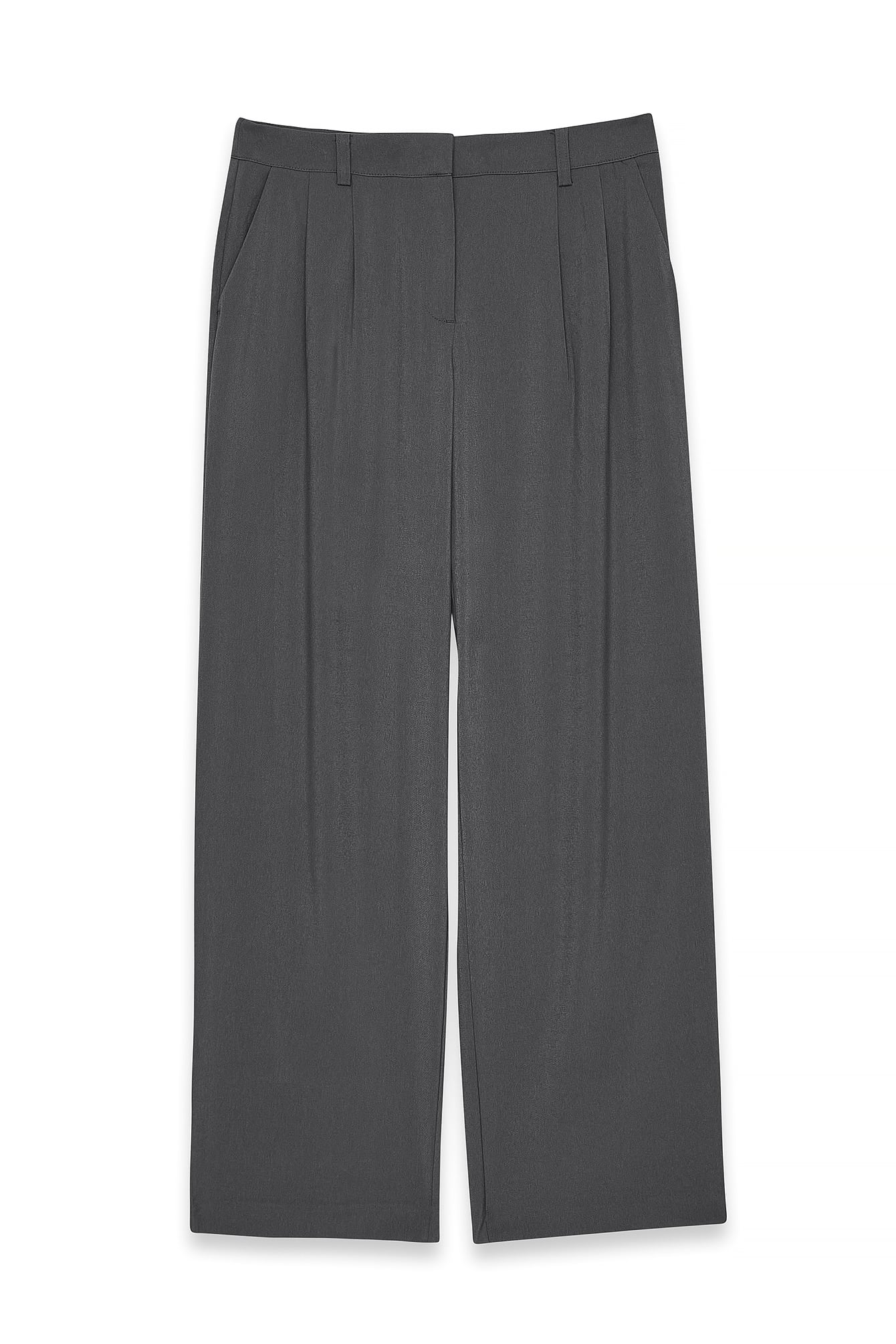 Grey Low Waist Suit Pants